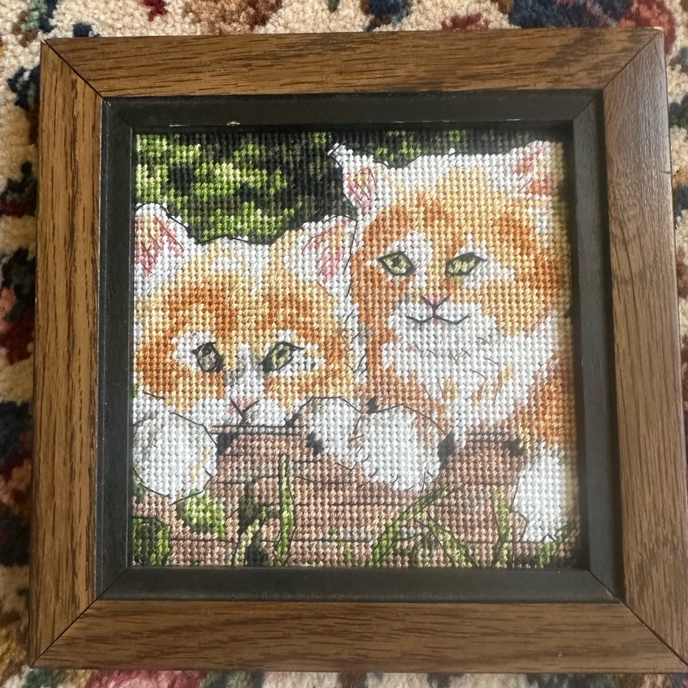 Vintage Cross Stitch 2 Kitties